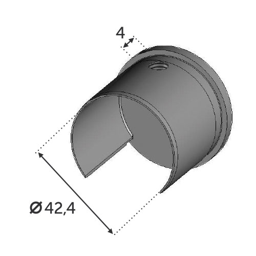 Finition plate pour Tube Ø42.4 pour garde-corps verre - épais. 2 - INOX 316 . Pour garde corps verre de 12,76 a 21,52 mm . A utiliser avec main courante 3084016