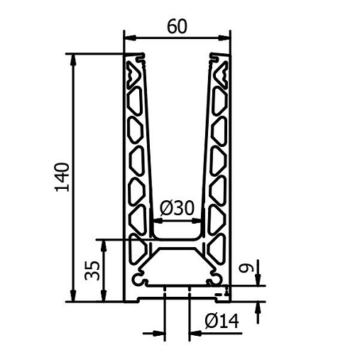 Profil aluminium anodisé montage sur dalle - Pour Verre 12,76 mm a 21,52 mm  - Long  2500 mm . Ce profil aluminium, avec finition satinée est destiné à être fixé au sol : Il est percé de 13 trous espacés de 200mm pour une fixation au travers du profil dans le sol la stabilité est excellente. Utilisable à l'intérieur comme à l’extérieur, il résiste aux charges linéaires d’1 kN . Pour parfaire le montage, utiliser un kit d'assemblage permettant la pose en fonction de l'épaisseur du verre : ref 308530pour verres épaisseur 12,76mm (66.2)   ref 308531 pour verres épaisseur 16,76mm (88.2)  ref 308532 pour verres épaisseur 17,52mm (88.4) ref 308533 pour verres épaisseur 20,76mm (1010.2) ref 308534 pour verres épaisseur 21,52mm (1010.4)  Pour les angles intérieurs et extérieurs 90 ° utiliser l'article réf 308502 . Pour la finition utiliser la réf 308503