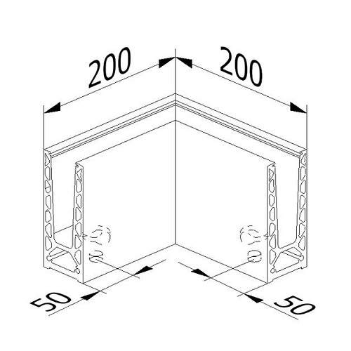 Angle intérieur / extérieur pour profil 308501 . Pour verre 12,76 mm a 21,52 mm . Matière Alu anodisé . 200X200 mm . Cet angle aluminium, avec finition satinée est destiné à être fixé au sol : Il est percé de 2 trous ø14mm pour une fixation au travers du profil dans le sol. Pour parfaire le montage, utiliser un kit d'assemblage permettant la pose en fonction de l'épaisseur du verre : ref 308530pour verres épaisseur 12,76mm (66.2) ref 308531 pour verres épaisseur 16,76mm (88.2) ref 308532 pour verres épaisseur 17,52mm (88.4) ref 308533 pour verres épaisseur 20,76mm (1010.2) ref 308534 pour verres épaisseur 21,52mm (1010.4) . Pour la finition utiliser la réf 308503