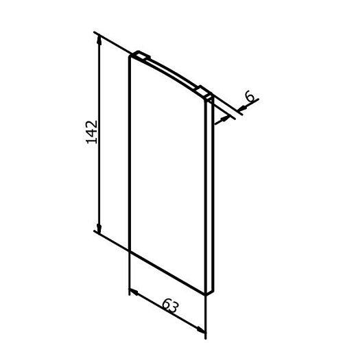 Cache de finition gauche ou droit pour profil 308501 .  Cet embout de finition sert de cache pour habiller les extrémités d'un profilé en U aluminium  Il convient aux deux extrémités du profilé et pourra être recoupée en fonction de l'angle de l'escalier  La face intérieure est munie de deux bandes de colle très adhésives protégées par une petite bande de papier. Après avoir enlevé les deux bandes protectrices, le cache se met en place en un instant aux extrémités du profilé.  Toutefois, nous vous conseillons de réaliser cette mise en place avec précaution.  Hauteur 142mm - Largeur 63mm - Epaisseur 6mm . Matière : aluminium anodisé