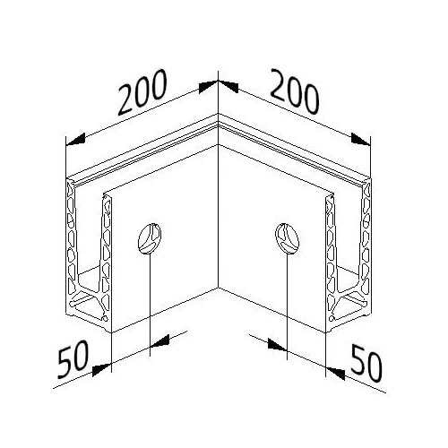 Angle intérieur pour profil 308510 200X200 mm. Cet angle permet d'habiller les angles de garde corps en verre référence 308510. Utilisable à l'intérieur comme à l’extérieur, il résiste aux charges linéaires d’1 kN et convient aux épaisseurs de verre comprise entre 12,76 et 21,52 mm.  Cet angle aluminium, avec finition satinée est destiné à être fixé à l'anglaise : Il est percé de 2 trous ø14mm pour une fixation latérale au travers du profil . Pour parfaire le montage, utiliser un kit d'assemblage permettant la pose en fonction de l'épaisseur du verre : ref 308530pour verres épaisseur 12,76mm (66.2) ref 308531 pour verres épaisseur 16,76mm (88.2) ref 308532 pour verres épaisseur 17,52mm (88.4) ref 308533 pour verres épaisseur 20,76mm (1010.2) ref 308534 pour verres épaisseur 21,52mm (1010.4) . Vidéo de montage sur demande 