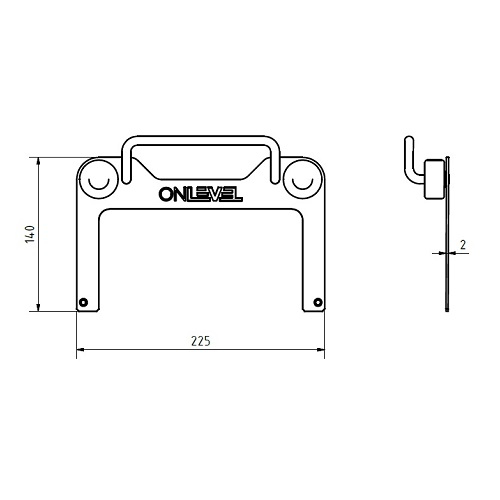 Outil pour réglage verre . Cet outil permet le réglage angulaire du verre lorsqu'il est mis en place dans le profilé. Les glissières surmontées d'un triangle inversé d'équerre fournies avec les kits de fixation sont prévues pour des verres de 12mm à 21,52mm. Il est assez rare que la plaque de verre se mette exactement en place verticalement à l'endroit prévu. Il faut donc pousser la plaque à sa base pour la mettre à sa bonne place avant d'enfiler les câles effilées destinées à assurer le blocage définitif. La forme en U de cet outil permet également de chevaucher une glissière et de la déplacer longitudinalement le long du profilé, si besoin était.  Il convient de procéder comme suit : Mettre en place soigneusement la plaque de verre posée dans le fond du profilé sur les pièces équerres fournies dans les kits d'ajustage et en appui contre le joint plein, tout en laissant un espace de 2mm minimum entre les plaques afin qu'elles ne s'entrechoquent pas. Placez l'outil pour réglage de verre dans le le fond du profilé, le long de la plaque de verre. Puis effectuez un mouvement de torsion sur la poignée de l'outil afin de repousser la base du verre dans sa bonne position. Effectuer la même opération tout le long du profilé afin de vous assurer que la base du verre soit dans sa bonne position, dans le fond des pièces d'équerre et placée bien verticalement.