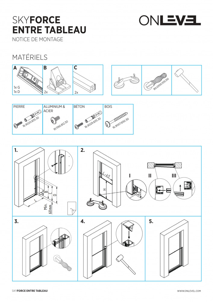 Kit pour verre 16.76 mm  pose en tableau . H 1000 mm . Largeur 35 mm - Epaisseur 37 mm . Recoupable deux profilés . livré  complet avec 2 embouts et profilés de recouvrement Hors Verre . Matière Alu anodisé . Fixation sur encadrement acier,alu,bois ,béton