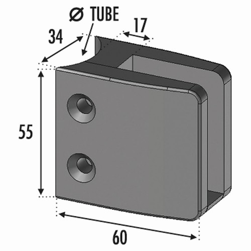 Pince à verre. Fixation sur un tube de diamètre 42,4mm. Pour des verres de 8 a 12 ,76mm d'épaisseur. En Zamac brossé -Ne pas oublier de commander les caoutchoucs compatibles avec votre verre, vendus séparément. ex : verre épaisseur 8 joints réf 300208. verre épaisseur 8,76 joints réf 30020876. verre épaisseur 10 joints réf 300210. verre ep 10,76 joints réf 30021076. verre épaisseur 12 joints ref 300212. verre épaisseur 12,76 joints réf 30021276. La pince est pourvue d'un plat intérieur démontable avec caoutchouc. Ce plat permet de faire reposer le verre lors du montage pour éviter les risques 