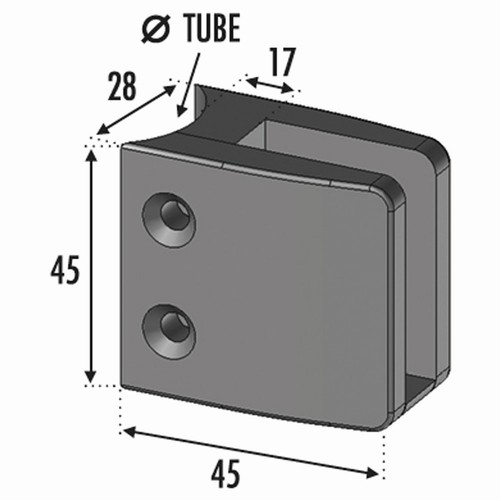 Pince à verre. Fixation sur un tube de diamètre 42,4mm. Pour des verres de 8 a 10,76mm d'épaisseur.En Inox316.Ne pas oublier de commander les caoutchoucs compatibles avec votre verre, vendus séparément. ex : verre épaisseur 8 joints réf 300708. verre épaisseur 8,76 joints réf 30070876. verre épaisseur 10 joints réf 300710. verre ep 10,76 joints réf 30071076 -La pince est pourvue d'un plat intérieur démontable avec caoutchouc. Ce plat permet de faire reposer le verre lors du montage pour éviter les risques de casse.