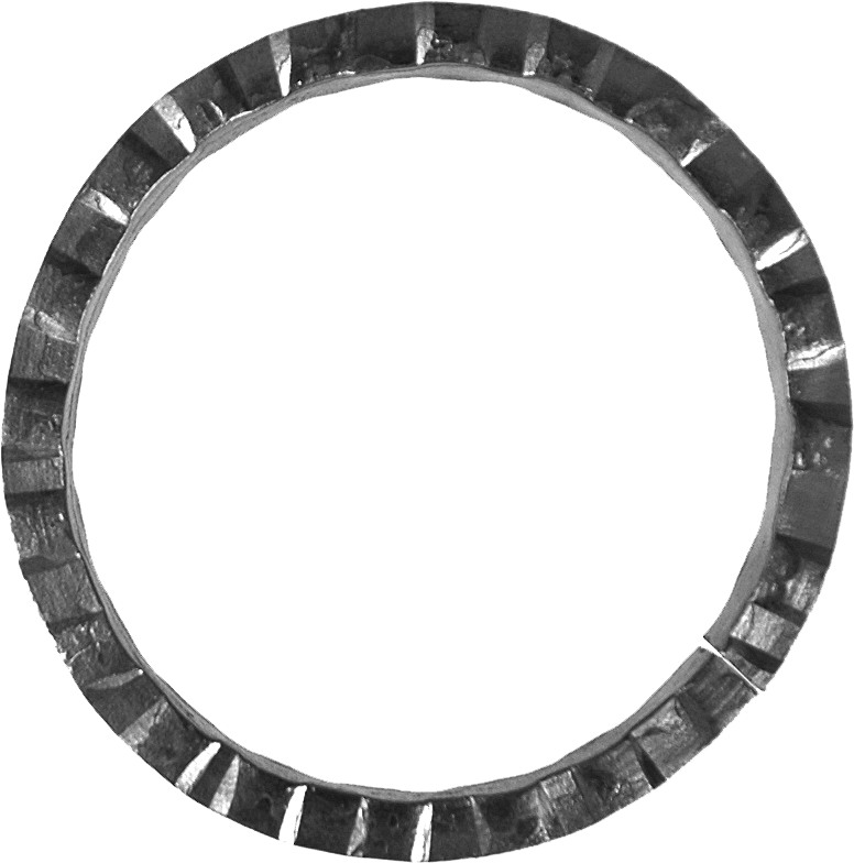 Cerlce de 110mm de diamètre. Fer forgé en section plate de 16x8mm martelé.