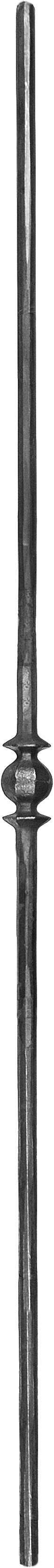 Barreau avec décor boule en fer forgé finition brute forgé . Diamètre de 14mm et hauteur de 1000mm. Pour fabrication de rampes,garde corps, grilles , portails. 