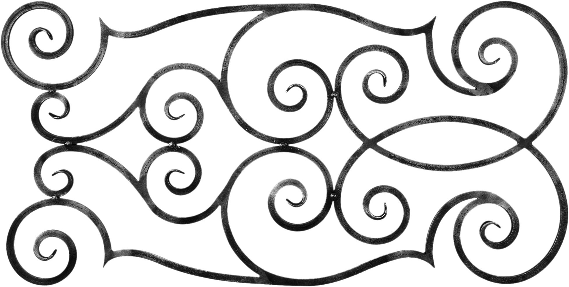 Panneau décor volutes pour garde corps, grilles,portails