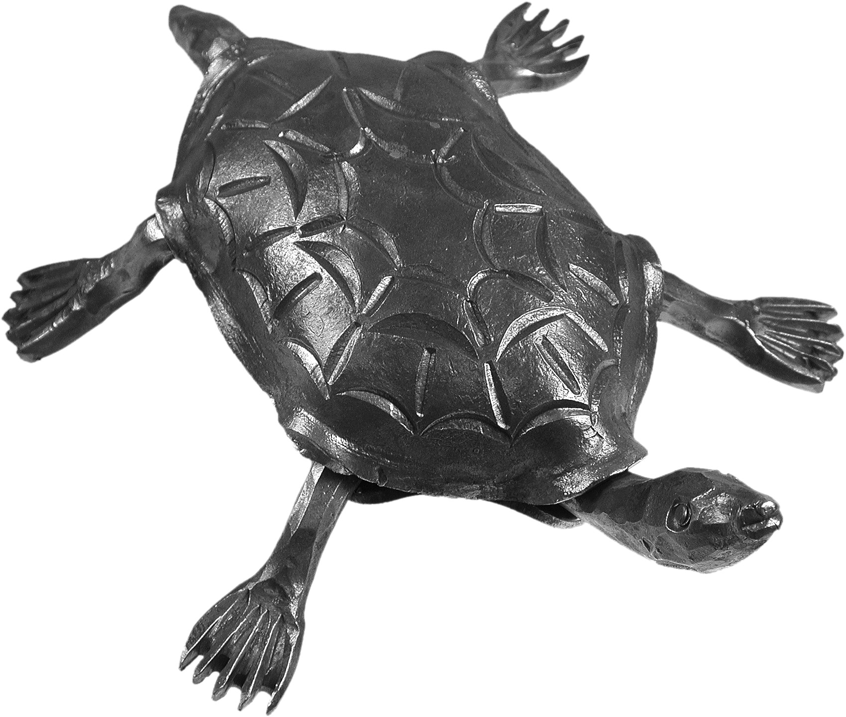 Tortue en fer forgé, de 240mm de haut par 180mm de large. Décoration d'intérieur ou extérieur.