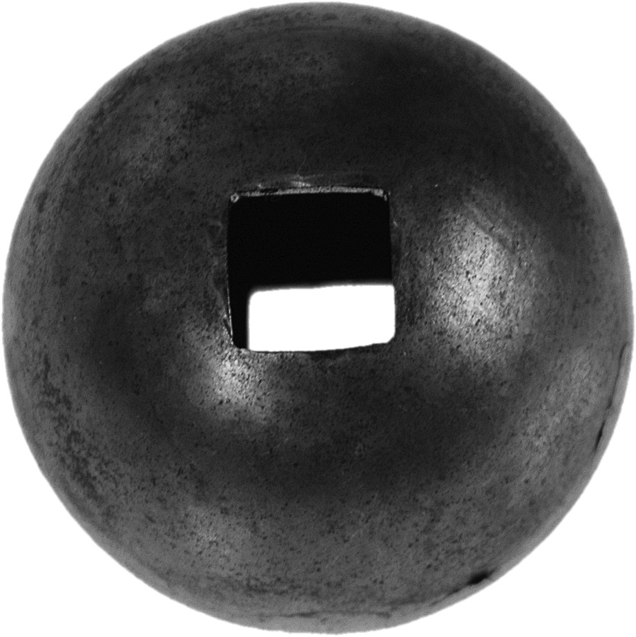Boule pleine et percée d'un diamètre de 50mm et d'un trou carré de 14mm.