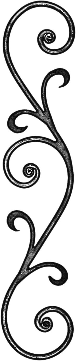 Frise composée de volutes à noyaux. De 130mm de haut par 650mm de long.