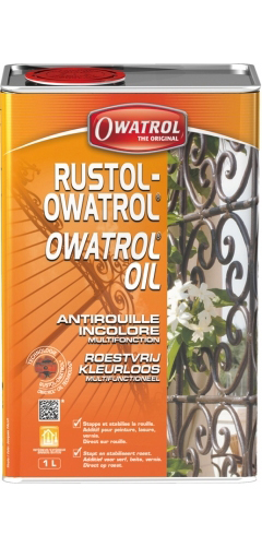 Rustol Antirouille pénétrant. Stoppe la rouille et évite la reprise de corrosion. Protège en profondeur jusquu métal sain. Isole le support et chasse l'humidité.Adhère sur tous supports y compris galva, alu, zinc, bois... Permet de conserver l'aspect naturel du support (métal, bois, etc.). Adhérence renforcée, idéale pour les primaires ou les peintures de finition. Permet de peindre directement sur la rouille non friable. Résiste à +175°C.  Additif pour peintures :  Rend les peintures à liant gras antirouilles Meilleure brossabilité et application plus aisée. 