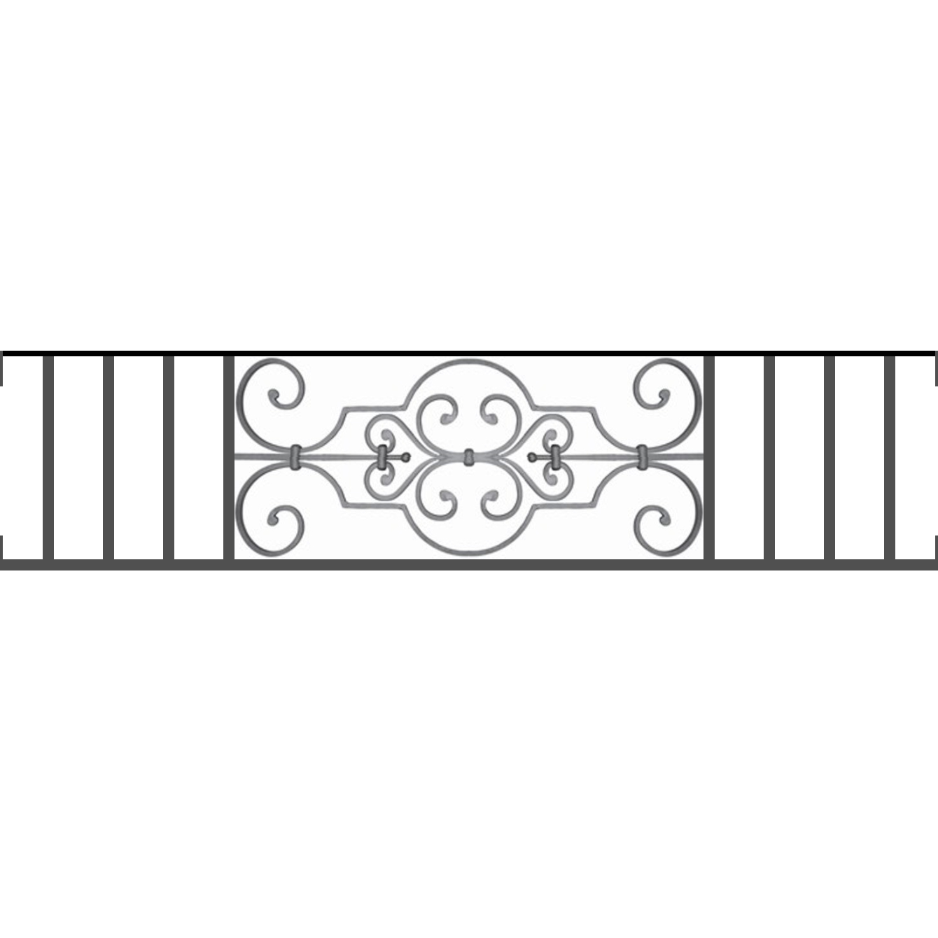Appui de fenêtre type AF004 à visser dans votre tableau de fenêtre. Longueur finie de 1340mm et Hauteur finie de 314mm. Convient pour les tableaux de fenêtre de 1340mm. Main courante laminée de 1340mm de long en fer forgé sur le dessus. Motif au centre de 670mm de long par 290mm de haut. Le reste de la structure est en tube acier carré de 16mm de section.