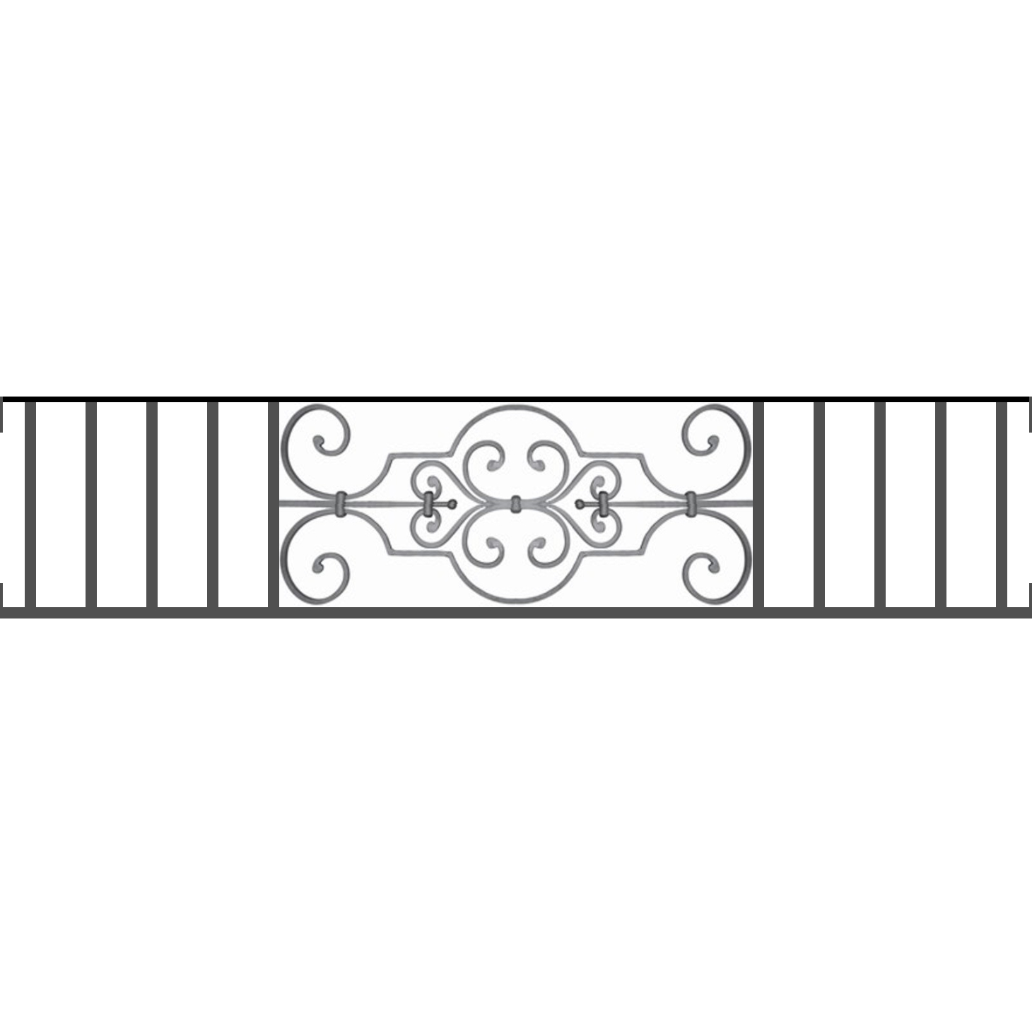 Appui de fenêtre type AF004 à visser dans votre tableau de fenêtre. Longueur finie de 1460mm et Hauteur finie de 314mm. Convient pour les tableaux de fenêtre de 1460mm. Main courante laminée de 1460mm de long en fer forgé sur le dessus. Motif au centre de 670mm de long par 290mm de haut. Le reste de la structure est en tube acier carré de 16mm de section.