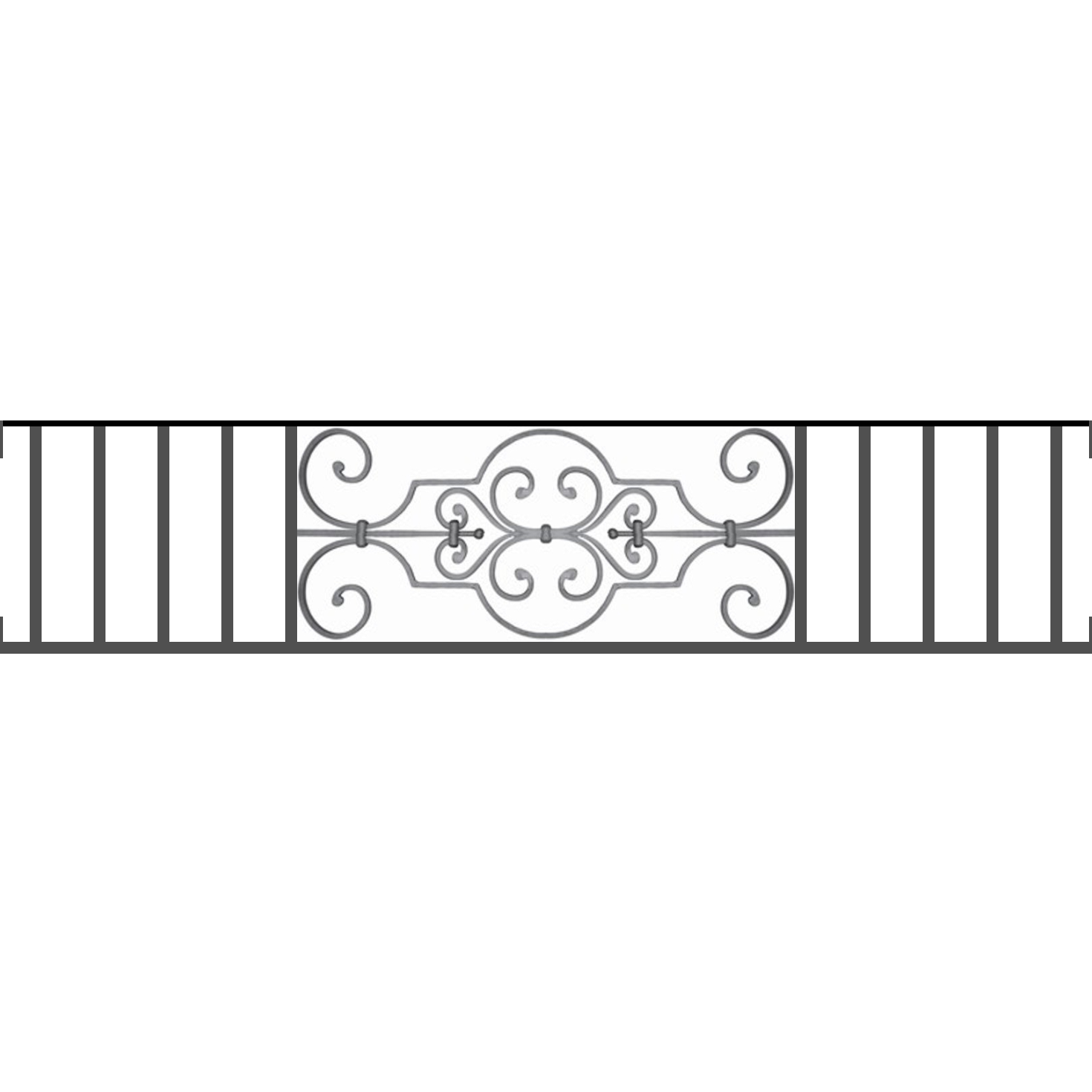 Appui de fenêtre type AF004 à visser dans votre tableau de fenêtre. Longueur finie de 1470mm et Hauteur finie de 314mm. Convient pour les tableaux de fenêtre de 1470mm. Main courante laminée de 1470mm de long en fer forgé sur le dessus. Motif au centre de 670mm de long par 290mm de haut. Le reste de la structure est en tube acier carré de 16mm de section.