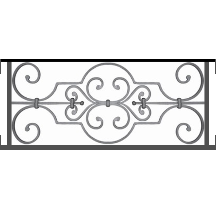 Appui de fenêtre type AF004 à visser dans votre tableau de fenêtre. Longueur finie de 750mm et Hauteur finie de 314mm. Convient pour les tableaux de fenêtre de 750mm. Main courante laminée de 750mm de long en fer forgé sur le dessus. Motif au centre de 670mm de long par 290mm de haut. Le reste de la structure est en tube acier carré de 16mm de section.