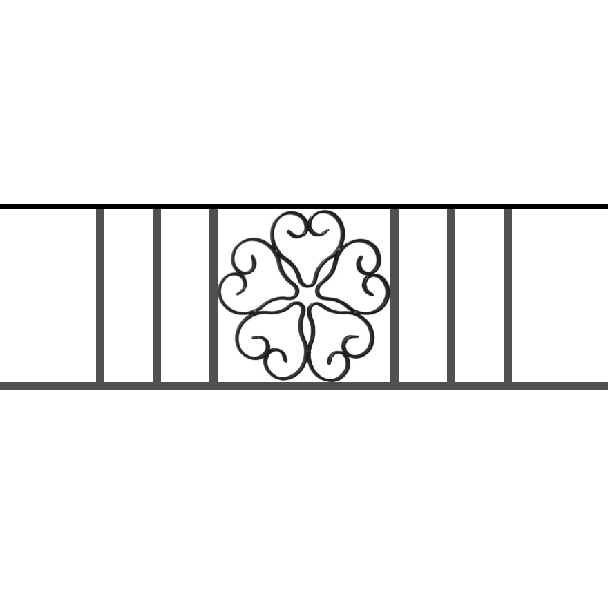 Appui de fenêtre type AFEF21 à sceller dans votre tableau de fenêtre. Longueur finie de 880mm et Hauteur finie de 270mm. Convient pour les tableaux de fenêtre de 780mm. 50mm de scellement sont prévue de chaque côté. Main courante laminée de 780mm de long en fer forgé sur le dessus. Motif au centre de 250mm de long par 250mm de haut. Le reste de la structure est en acier carré plein de 12mm de section.