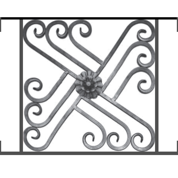 Appui de fenêtre type AFEF22 à visser dans votre tableau de fenêtre. Longueur finie de 620mm et Hauteur finie de 480mm. Convient pour les tableaux de fenêtre de 620mm. Main courante laminée de 620mm de long en fer forgé sur le dessus. Motif au centre de 460mm de long par 460mm de haut. Le reste de la structure est en acier carré plein de 12mm de section.
