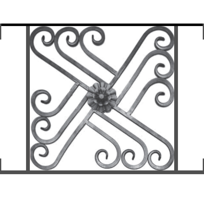 Appui de fenêtre type AFEF22 à visser dans votre tableau de fenêtre. Longueur finie de 650mm et Hauteur finie de 480mm. Convient pour les tableaux de fenêtre de 650mm. Main courante laminée de 650mm de long en fer forgé sur le dessus. Motif au centre de 460mm de long par 460mm de haut. Le reste de la structure est en acier carré plein de 12mm de section.
