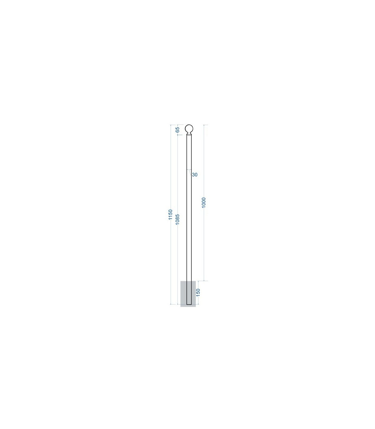 Ce poteau galvanisé est prévu pour recevoir les modèles de grilles Firenze et Pisa d'une hauteur de 930 mm.Caractéristiques : - Poteau en tube 30x30x2.5 mm en acier galvanisé - Dimension Hauteur 1150 mm - Finition boule - A sceller au sol ou sur un muret . Accessoires en option : KIT-VITI 