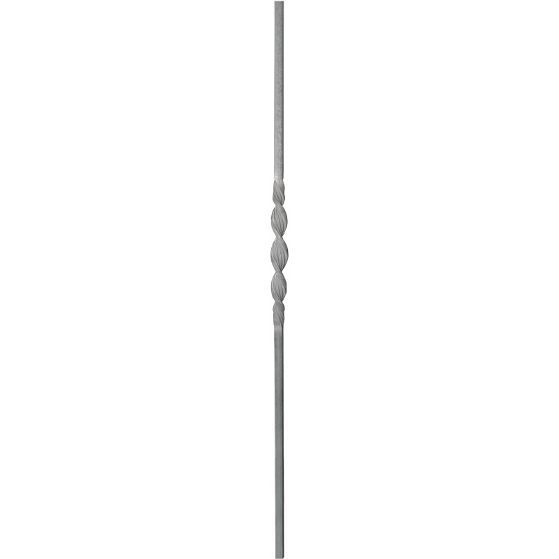Barreau forgé collection Tradition. Hauteur 1000 mm profil en carré de 14mm. Très différents d’un fer carré torsadé à froid, ces barreaux de la collection TRADITION sont d’abord forgés à chaud puis torsadé.  Disponible en 4 dimensions (longueur 1000mm carré 12mm, longueur 1150mm carré 14mm, longueur 1150mm carré 16mm), écrivez nous pour toutes demandes. Livré brut, à peindre ou à vernir pour protéger contre la corrosion, utilisation en intérieur ou en extérieur.