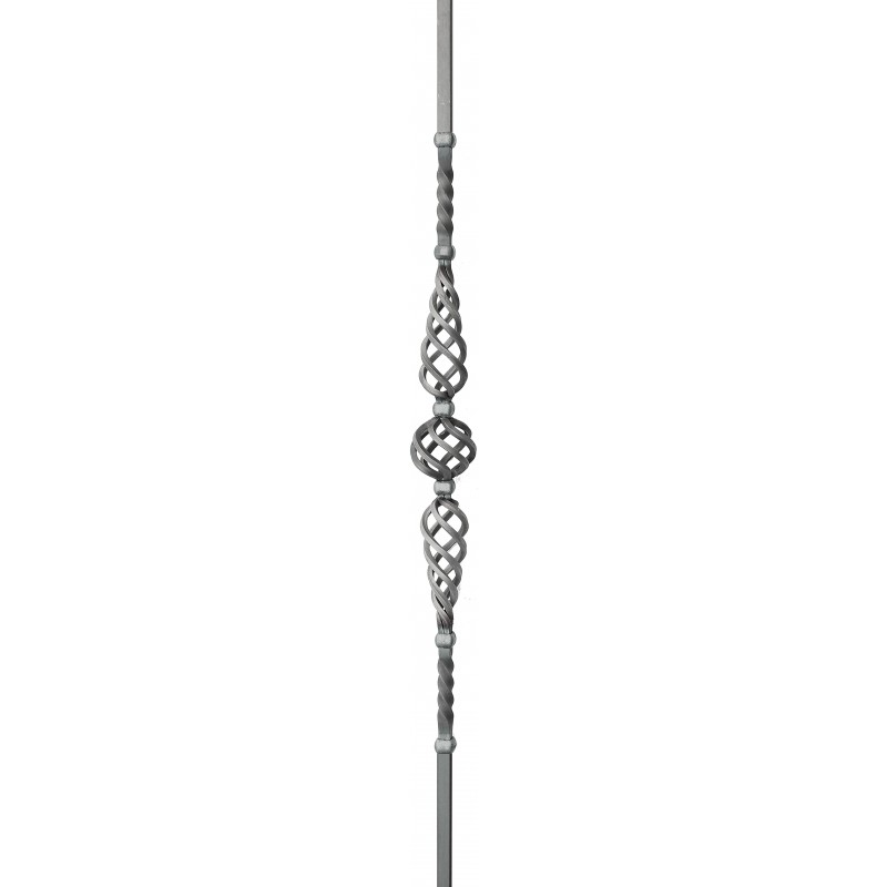 Barreau à spirale conique collection Tradition. Hauteur 1150mm carré de largeur 14 mm. Permet de personnaliser la fabrication de multiple élément de ferronnerie, tel qu'une rambarde, une clôture, un garde corps, un portail, par exemple. Livré brut, à peindre ou à vernir avec un produit adapté pour protéger contre la corrosion, utilisation en intérieur ou en extérieur.