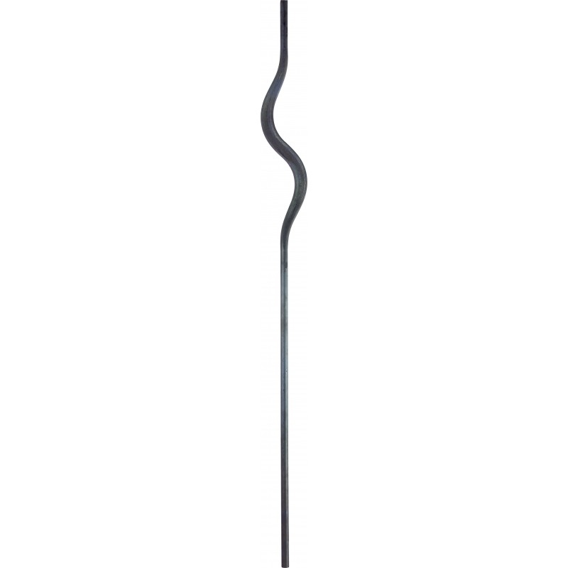 Barreau ondulé collection RONDE. Hauteur 950mm profilé rond de diamètre 14 mm Largeur de l'ondulation 98mm. Permet de personnaliser dans un style Moderne la fabrication de multiple élément de ferronnerie, tel qu'une rambarde, une clôture, un garde corps, un portail, par exemple. Livré brut, à peindre ou à vernir avec un produit adapté pour protéger contre la corrosion, utilisation en intérieur ou en extérieur.