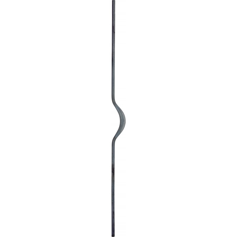 Barreau ondulé collection RONDE. Hauteur1150mm profilé rond de diamètre 14 mm Largeur de l'ondulation 70mm. Permet de personnaliser dans un style Moderne la fabrication de multiple élément de ferronnerie, tel qu'une rambarde, une clôture, un garde corps, un portail, par exemple. Livré brut, à peindre ou à vernir avec un produit adapté pour protéger contre la corrosion, utilisation en intérieur ou en extérieur.