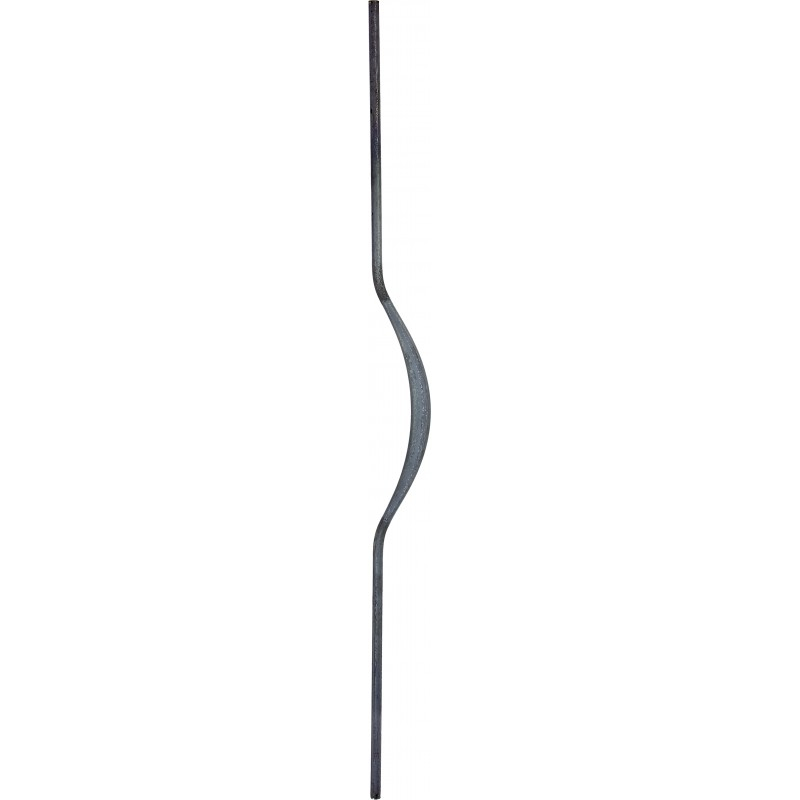 Barreau ondulé collection RONDE. Hauteur 1150mm profilé rond de diamètre 14 mm Largeur de l'ondulation 90mm. Permet de personnaliser dans un style Moderne la fabrication de multiple élément de ferronnerie, tel qu'une rambarde, une clôture, un garde corps, un portail, par exemple. Livré brut, à peindre ou à vernir avec un produit adapté pour protéger contre la corrosion, utilisation en intérieur ou en extérieur.