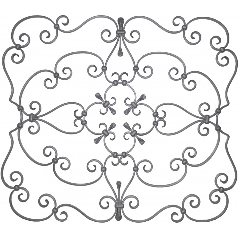 Panneau décors volutes collection Tradition. Largeur 1000 mm. hauteur 875 mm. Plat 14x6 mm 