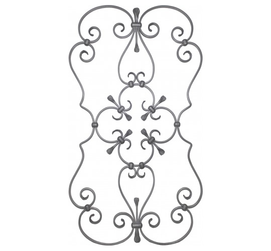 Panneau décors volutes collection Tradition. Largeur 486 mm. hauteur 875 mm. Plat 14x6 mm