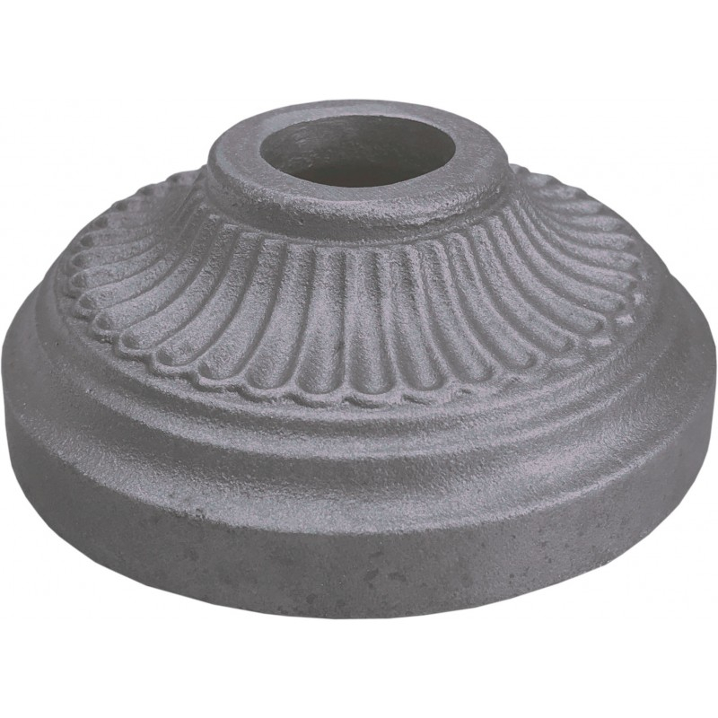 Cache scellement rond mouluré pour barreau d'un diamètre de 40mm, en fer forgé. Diamètre de la base 120mm. Fixation par soudure. Cet habillage de la base du barreau permet de cacher les soudures ou le scellement, il apportera un raffinement à votre fabrication par ce détail de finition. Livré brut, prêt à peindre ou à vernir, inapte à la galvanisation. D'autres dimensions existent.