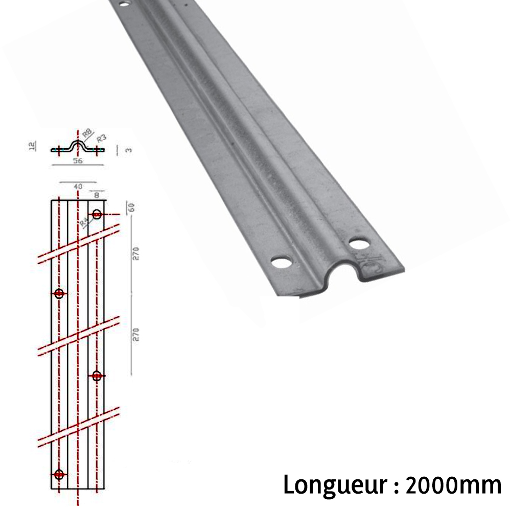 Kit pour la réalisation d'un Portail coulissant. Ce pack comprend : 2 rails (#19192) d'une longueur de 3000mm à gorge ronde en diamètre 16mm à visser et 2 roues (#19421) d'un diamètre de 80mm à visser pour supporter une charge maximale de 400KG.