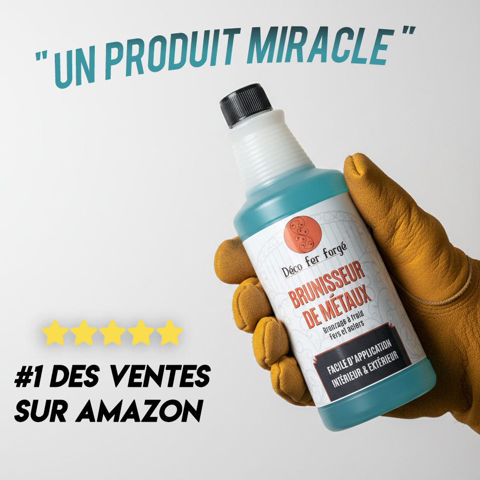 Patine les métaux ferreux, pour un usage en intérieur ou extérieur. À utiliser pur, non distillé. À appliquer au tampon abrasif ou au chiffon. Conditionnement d'un litre. À appliquer sur vos supports propres et secs. Précautions d'emploi à respecter.