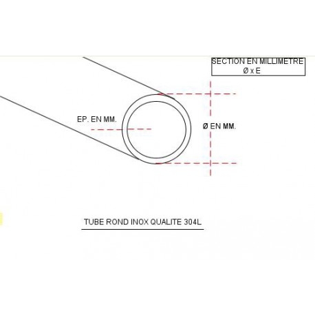 Tube inox Ø48,3 x 2mm 3M 304L. Tube DECO inox 304 L Employé en décoration intérieure aussi bien qu'en rénovation ou construction extérieure. Ces barres inox offrent une grande résistance à la corrosion sans traitement complémentaire.
