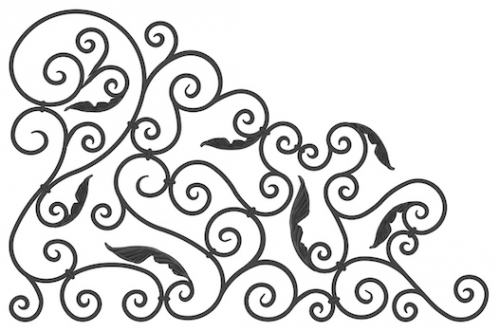 Panneau décoratif composé de nombreuses volutes avec finition feuille. Hauteur 1230mm et Largeur 1890mm avec profilé en carré lisse de 16x16mm. Modèle DROIT. Ce panneau décoratif peut être présenté à l'horizontale ou à la verticale, son utilisation est multiple: balcon, terrasse, fenêtre, balustrade... Fixation par soudure. Fourni brute, à peindre ou à vernir.