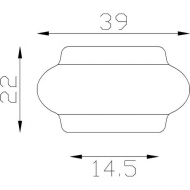 Garniture de barreau en fonte soudable. Compatible avec des barreaux carré de 14mm.