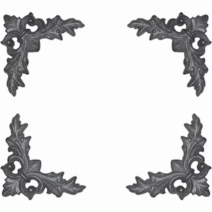 Décor  D'angle fonte jeu de 4 pièces 130x130 mm 