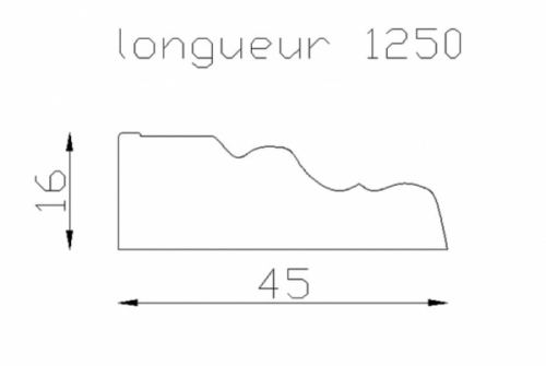 Décor moulures pour décoration tôle de portails  longueur 1250 x 45 x 16mm. En fonte soudable. possibilité de percer,tarauder ou coller 