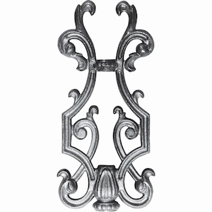 Frise en fonte pour garde corps double face. Hauteur 285mm et Largeur 130mm. Ce panneau décoratif peut être présenté à la verticale, son utilisation est multiple: balcon, terrasse, fenêtre, balustrade... Il apportera un certain cachet et du charme. Fourni brute, à peindre ou à vernir. La fonte est reconnue pour sa solidité, sa durabilité et sa résistance à la corrosion.