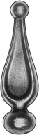 Pointe de lance de 150mm de haut par 40mm de large et avec une base d'un diamètre de 33mm 