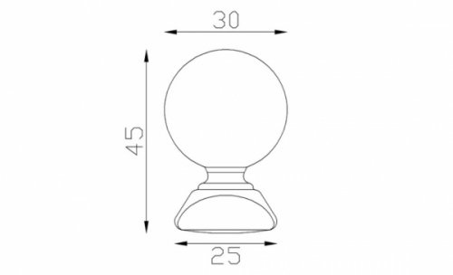 Boule d'ornement sur pommeau estampé. Hauteur 45mm diamètre de la boule ø30mm, base carré largeur 25mm. En fer forgé finition lisse, produit galvanisable. Fixation par soudure, possibilité de taraudage pour y insérer nos goujons pour l'adapter à du bois (fournitures et outillages). Fournie brut, à vernir ou à peindre avec un produit qui protège de la corrosion. Permet d'ajouter une touche d'élégance à votre projet, escalier ou pergola, par exemple.