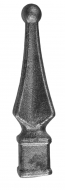 Pointe de lance de 160mm de haut par 40mm de large et avec une base d'un diamètre de 30mm en fer forgé.