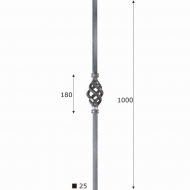 Poteau de départ de 1000mm de haut et avec une section en carré de 25mm.