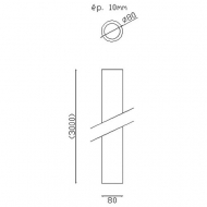 Tube Fût alu lisse H3000 - Ø80 -ép. 10 mm - Par recoupe permet la réalisation d'une colonne à dimension sur mesure.