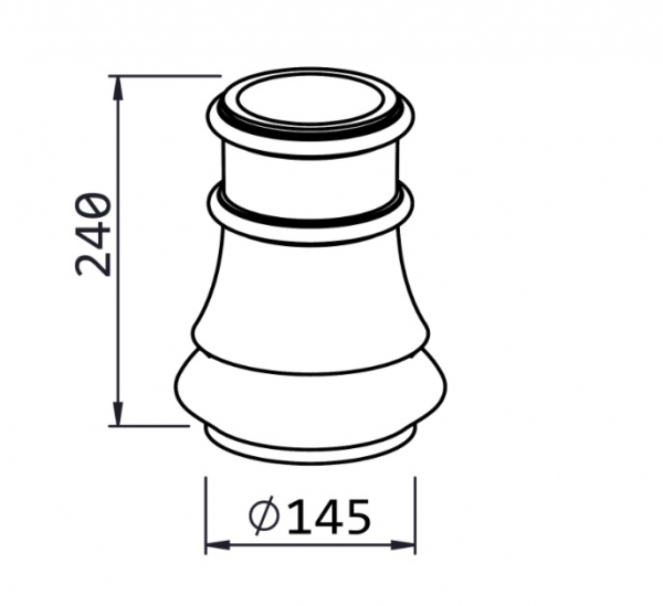 Décoration basse pour colonne alu, base en forme opéra, en aluminium. Hauteur 240mm, plus grand diamètre Ø145mm, pour tube Ø80mm. Reçoit aussi bien un tube cannelé qu'un tube lisse, c'est l'un élément nécessaires à l'assemblage d'un poteau modulaire. Permet une finition élégante. Convient pour un usage en intérieur ou en extérieur. Finition: brut. Existe en version pour tube de Ø100mm (référence 063161).
