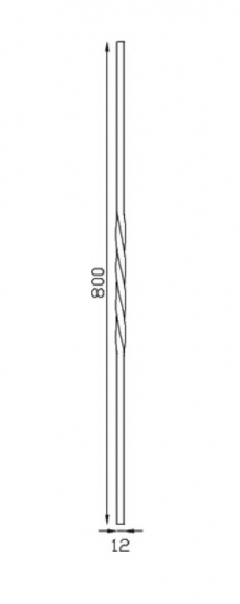 Barreau semi torsadé, en fer forgé. Hauteur 800mm carré lisse de 12x12mm. Fixation par soudure. Fourni brut, à peindre ou à vernir pour protéger de la corrosion. Au delà de son rôle sécuritaire, il peut être un élément décoratif dans plusieurs réalisations en fer forgé tel que du mobiliers, divers objets décoratifs, des grilles de défense, des rampes d'escaliers, des kiosques, des gardes corps.