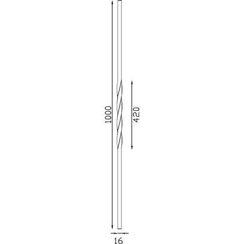 Barreau torsadé et forgé à froid. Carré de 16mm et hauteur de 1000mm.