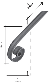 Image du produit : Solution main courante et crosse déjà soudée en 40x8mm