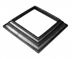 Cache scellement pour poteau ou tube 80x80mm. Base 120mm. hauteur 25 mm 